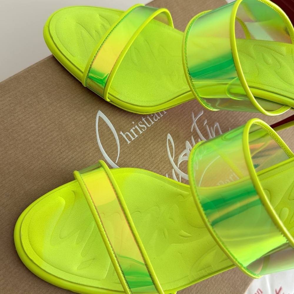 CHRISTIAN LOUBOUTIN *NEW* Neon Green Heels with Box & Dust Bag - Picture 7 of 17